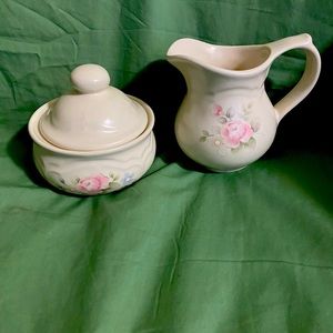 Pfalzgraff Tea Rose Sugar and Cream Set